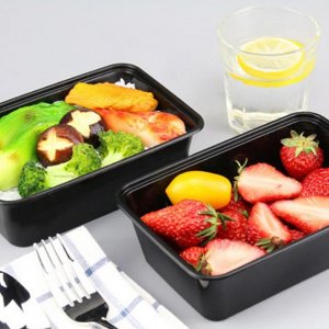 Disposable lunch boxes take-out microwave meals prepare food in plastic containers