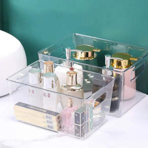 PET Transparent Desktop Storage Box Eco-friendly Sundries Organizer Student Stationery Storage Cosmetics Box